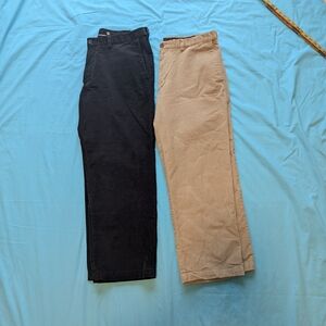 Haggar Men's Corduroy Pants in Black and Tan